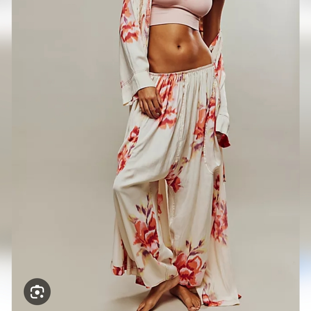 Free People FP Intimately Bright Blooms Crop Floral Harem Pants RARE